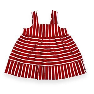 Hanna Andersson Red Stripey Sundress Girls 75cm US 12-18m